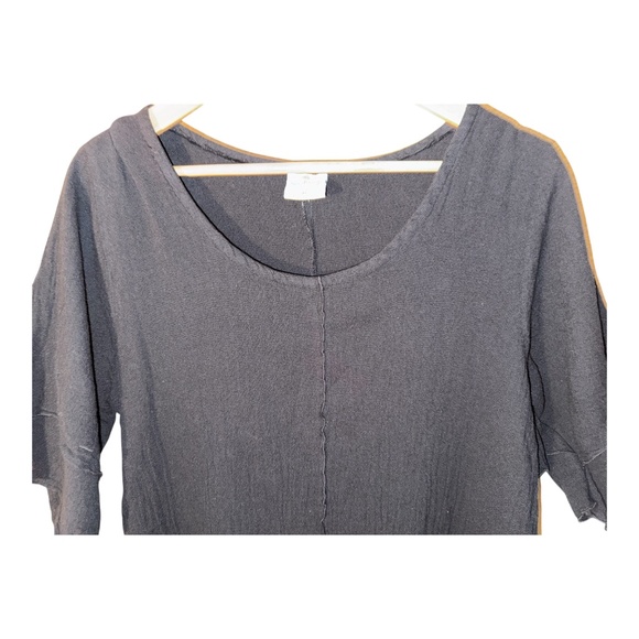 Sea Breeze Of California Black Lagenlook Gauze Dress Tiered XL - Picture 2 of 5